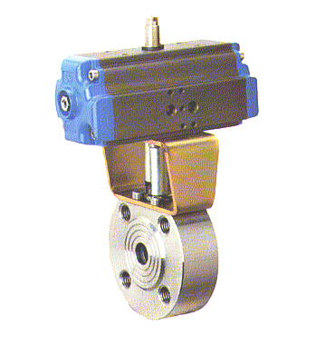 Wafer split full bore flanged ball valve, stainless steel AISI 316, Fire Safe, Antistatic Device, with actuator